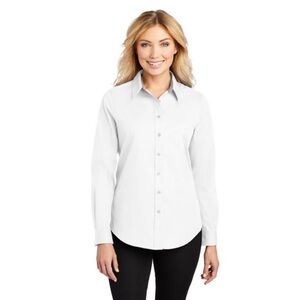 PORT AUTHORITY White Button Down Shirt XS $25 EUC 2